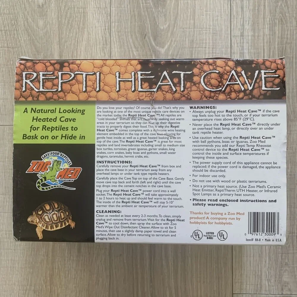 Zoo Med RH-8 Repti Heat Cave Gray Natural Looking Heated Shelter Reptile